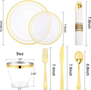100 Pieces PS Plastic Party <b>Plates</b> Heavy Duty Sustainable <b>Disposable</b> Dinnerware Free Sample Party Wedding Hotel Restaurant - Product Image 2