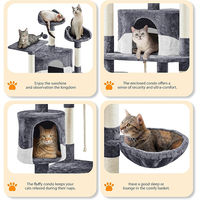 2024 moderne extra large 54 pouces activité de chat escalade arbre maison gris peluche multicouche arbre à chat tour pour plusieurs grands chats