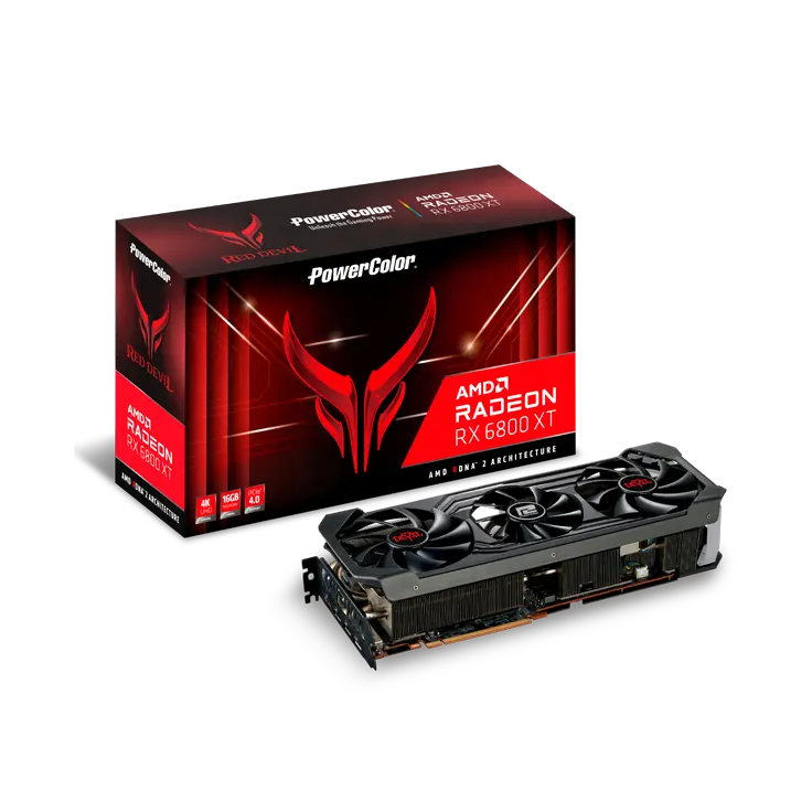 Совершенно новая Видеокарта PowerColor AXRX 6800XT Red Devil 16GBD6-3DHEOC для настольных игр, Radeon AMD RX6800