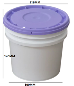 1 Liter Plastic Emmertje met Deksel, Voedselveilig, Verdikt, Handvat, Verfcontainer - Product Image 4