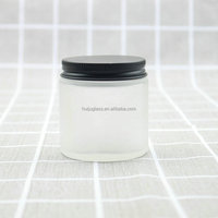 Pot à bougie rond en verre de luxe personnalisé de 5oz 5oz 8oz 16oz 32oz avec couvercle en métal et emballage en boîte