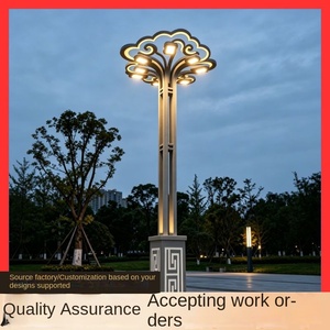 Poteaux d'éclairage de rue LED décoratifs carrés extérieurs modernes en alliage d'aluminium thermolaqué, étanches et à haute luminosité - Product Image 5