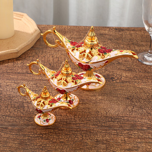 Lámpara mágica de Aladino con diseño dorado de lujo ligero, decoración para banquetes de corte, lámpara mágica, decoración artesanal de lámpara mágica - Product Image 6