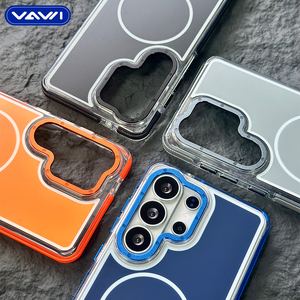 Étui magnétique éclatant bicolore VAWI B447 antichoc en PC rigide pour Samsung S24 S25 S26 Ultra et iPhone 11~17 – <span class=keywords><strong>Coque</strong></span> de protection pour mobile - Product Image 3