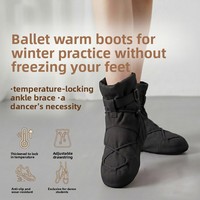 Chaussures de danse de ballet unisexes à lacets, hautes, avec dessus en coton chaud, doublure en polaire, semelles souples en caoutchouc, chaussures épaisses pour l'hiver