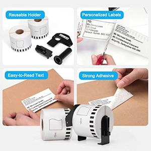 Pegatina térmica de papel, rollos de etiquetas de papel compatibles con dk22205, 62mm x 30,48 m, brother continuo, dk2205 - Product Image 4