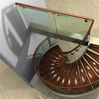 Escalier en colimaçon moderne en bois massif et en acier pour villa et appartement