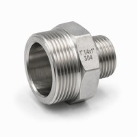 Raccord hexagonal réducteur en acier inoxydable 304 BSPP BSPT, lisse, 1/2-3/8 1-1/4-1 pouce, barre pleine haute pression classe 3000 pour tuyauterie