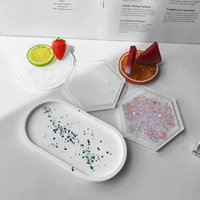 Boîte de rangement à bijoux ovale, moule en silicone pour sous-verre DIY, plateau en cristal, moule pour cendrier, moule pour pot de fleurs en ciment, moule en résine, moule en plâtre