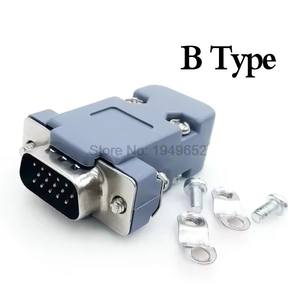 Adaptateur de port VGA parallèle DB15 15 broches 3 rangées mâle femelle <span class=keywords><strong>prise</strong></span> connecteur soudé + coque en plastique - Product Image 3