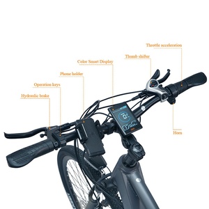 Vélo de montagne électrique 48V 27,5 pouces avec batterie amovible 400W, freins à disque hydrauliques, écran LCD, tout-terrain, pour adulte, modèle F26, alimenté par batterie - Product Image 2