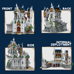 Xmork 33010 8603 pezzi di grandi dimensioni castello europeo retrò blocchi di costruzione impostato modello di fortezza medievale ad alta difficoltà con intricato - Product Image 2