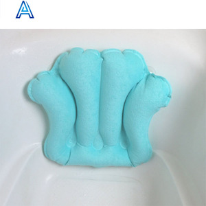 Acogedora almohada de respaldo con forma de ventilador inflable de PVC de vinilo flocado para almohada de bañera almohada de ducha de baño - Product Image 2