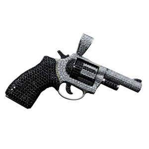 Colgante de pistola de plata de ley 925 con moissanita helada, chapado en rodio o oro de 18K, engaste de garra, joyería de cadena de lujo - Product Image 4