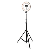 Vente en gros de lampes à anneau LED circulaires pour téléphone de 10 pouces, 14 pouces et 18 pouces avec trépied de 200 cm