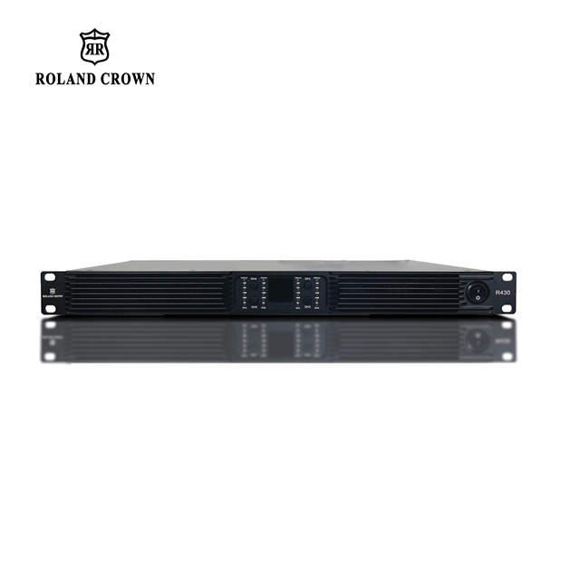 Pro Sound System R430 4 Channel 6500W 2Ohms Metal Line Array Digital Amplifier Dj 1U 110dB 20Hz-20kHz
