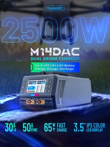 ToolkitRC M14DAC 2600W 50A Dé<span class=keywords><strong>chargeur</strong></span> d'équilibrage double canal LiPo LiHV 6-14S <span class=keywords><strong>Chargeur</strong></span> de <span class=keywords><strong>batterie</strong></span> intelligent pour drone et <span class=keywords><strong>voiture</strong></span> RC AS150U Type-C - Product Image 1