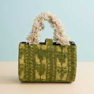 Pochette en jute verte artisanale avec fermeture éclair et deux poignées, écologique, unisexe, export en gros, Inde - Product Image 4