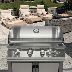 גריל גז נירוסטה מקצועי 32 אינץ 'עם 4 + 1 מבער מטבח חיצוני לשימוש ביתי - Product Image 1