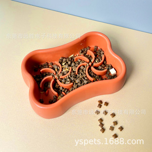 Tazón de Silicona para Mascotas, de Grado Alimenticio, Anti-Asfixia, con Forma de Hueso para Perros y Gatos, 185x125x45mm, con Ventosas - Product Image 5