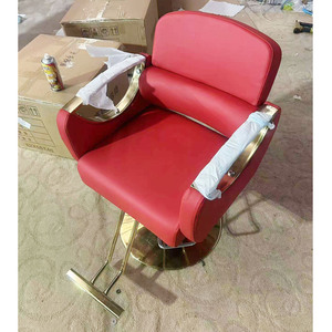 Chaise de barbier hydraulique en cuir noir, chaise de coiffure réglable en hauteur avec repose-pieds - Product Image 4