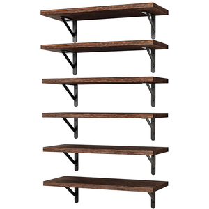 Mensole Galleggianti da Parete, Stile Rustico, per Camera da Letto, Bagno, <span class=keywords><strong>Soggiorno</strong></span> <span class=keywords><strong>e</strong></span> <span class=keywords><strong>Cucina</strong></span> (Set di 6) - Product Image 1