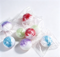 Balle anti-stress 6 cm, mignonne, multicolore, dégradée, effet glace pilée, faite à la main, en farine et TPR, souple, à presser, sonore, jouet pour soulager le stress
