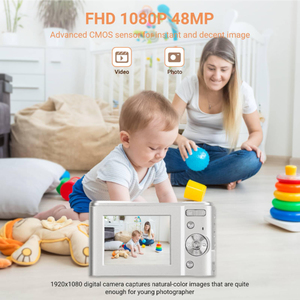 Appareil photo numérique pour enfants, un appareil photo compact avec zoom 16x, 1080P 48MP, adapté aux photographes débutants - Product Image 5