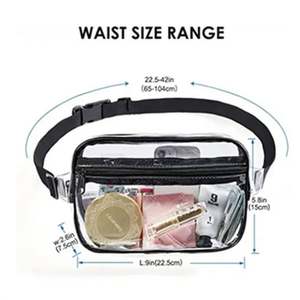 กระเป๋าคาดเอวใสกันน้ำสำหรับผู้หญิงผู้ชายกระเป๋าคาดเอวใสสำหรับใส่กลางแจ้งงานตามสั่งทำจาก PVC - Product Image 3