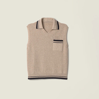 Fabricant de pulls, conception personnalisée, broderie de logo, pull en cachemire de luxe pour femmes, gilet en cachemire avec poche
