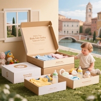 Caja de papel biodegradable con revestimiento de color personalizado para estampado de regalo de bebé y caja de regalo de bebé diseñada para productos domésticos OEM