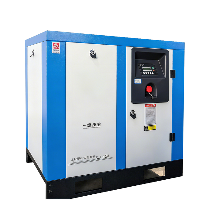 15HP 11kw Screw Stationary Industrial Air Compressor with Lubricated Motor and Engine Core Components for Cement Manufacturing
