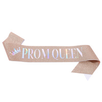 Fournitures de fête d'anniversaire sur le thème de la petite princesse pour filles, Écharpe scintillante Joyeux Anniversaire, Bandeau d'épaule, Nouvel An Chinois, Noël