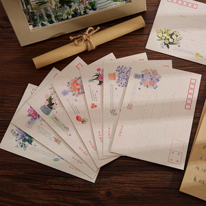 Ensemble d'enveloppes et de papier à lettres épais style vintage 'Linguage des fleurs', pour courrier postal de qualité supérieure, cadeau pour <span class=keywords><strong>la</strong></span> Saint-Valentin et anniversaire - Product Image 2