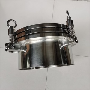 CNJS SS304 SS316L 위생 맨홀 커버 250mm 원형 맨웨이 브러시 전체 시력 유리-위생 맨홀 제작 서비스 - Product Image 3