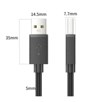 Câble USB 2.0 Type-A Mâle vers A-Mâle Haute Vitesse 480 Mbps, Conducteur en Cuivre Pur, Gaine en PVC, 0,5M-10M pour Ordinateur