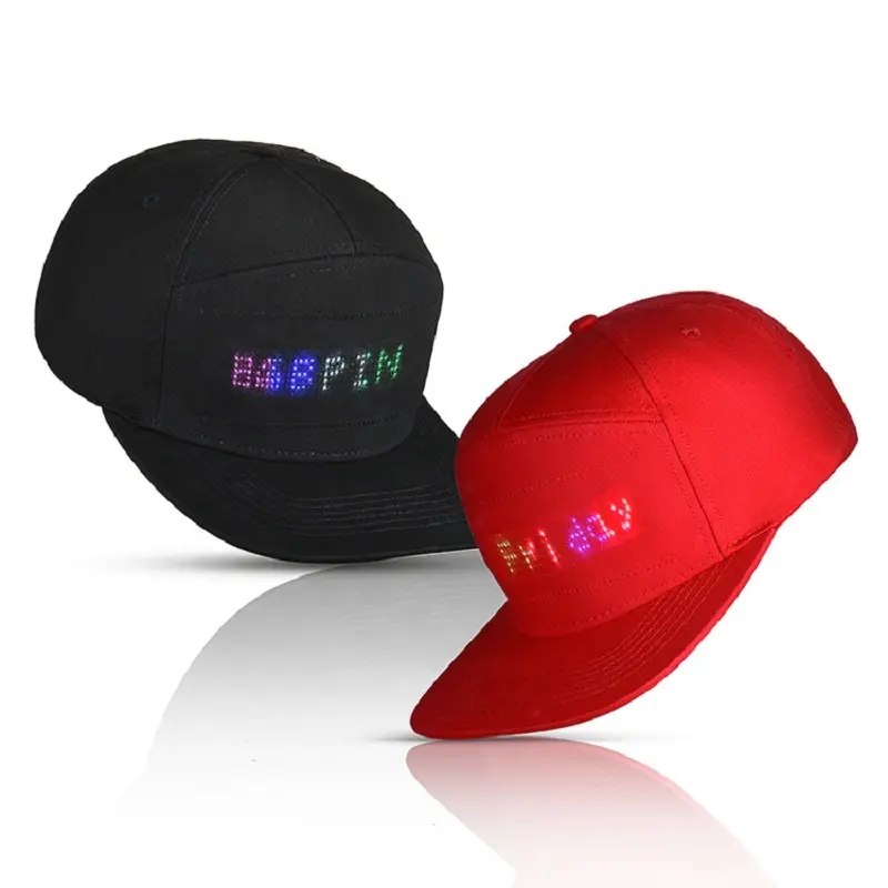 Светодиодная USB перезаряжаемая светодиодная светящаяся шляпа светодиодная цифровая прокрутка сообщения СВЕТОДИОДНЫЕ шляпы
