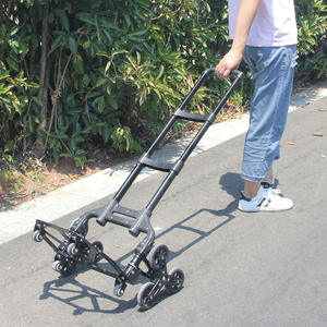 Chariot à main pliable à quatre roues en caoutchouc industriel pour monter les escaliers, chariot de transport de marchandises, chariot de manutention - Product Image 4