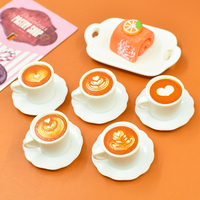 Nuovo Stile Tazza da Caffè Simulata con Piattino, Ciondoli in Resina per Creazioni Fai da Te, Decorazioni per Gioielli, Miniature per Case delle Bambole, Stoviglie in Miniatura
