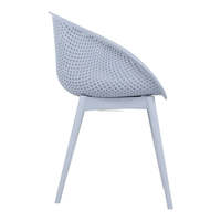 KD Frame Fauteuil de salle à manger en plastique pp creux gris-bleu