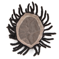 Dreadlocks Toupee Hommes Afro Kinky Curly 100% Perruques de Cheveux Humains pour Homme Noir Postiche Naturelle Prothèse Capillaire pour Homme