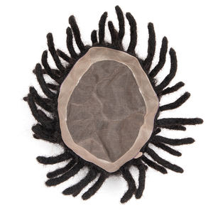 Pelucas <span class=keywords><strong>de</strong></span> cabello humano 100% rizado Afro para hombres, tupé <span class=keywords><strong>de</strong></span> <span class=keywords><strong>Rastas</strong></span>, cabello Natural para hombres negros, prótesis capilar - Product Image 3