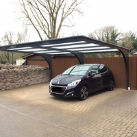 Abri de voiture en aluminium personnalisé avec protection UV, structure robuste en aluminium, toit en PE, abri pare-soleil pour allée, jardin, stationnement