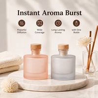 Bouteille de recharge pour diffuseur à bâtonnets 200 ml en verre transparent avec bâtonnets en rotin naturel et huile parfumée pour usage domestique – Vente en gros
