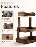 Étagère en bois robuste pour fruits et légumes, facile à assembler, bleue, organiseur de rangement en bois pour fruits et légumes.