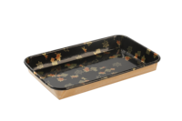 Vente en gros usine – Meilleur prix – Boîte à sushi carrée robuste en papier kraft noir et brun de qualité alimentaire, écologique, avec couvercle PET Samma