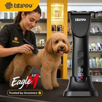 Tondeuse à poils pour chien LILIPRO EagleM rechargeable sans fil 5 en 1, tondeuse électrique pour animaux de compagnie, rasoir silencieux, ensemble de produits de toilettage pour chat avec écran LCD