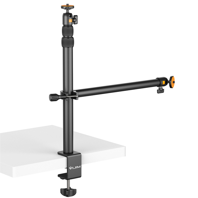 VIJIM LS02 Desk Mount Stand C-clamp Mount Light Stand Aluminum Light Bracket with 360° Rotatable Ball Head for DSLR Camera
