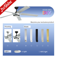 Ventilateur de plafond 1stshine 65 pouces avec pales en ABS, moteur DC silencieux, lustre moderne avec lumière LED