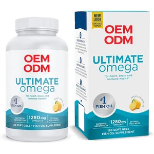 Omega limon lezzet 120 yumuşak jeller 1280 mg Omega-3 EPA & DHA ile balık yağı takviyesi beyin ve kalp sağlığını teşvik eder